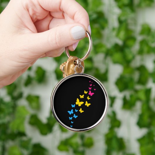 パンセクシャルプライドバタフライトレイル キーホルダー (手)