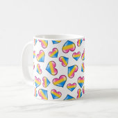 パンセクシャルプライドフラグハートコーヒーマグ コーヒーマグカップ (正面左)