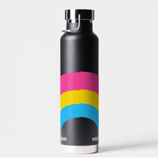 パンセクシャルプライドレインボーカッコいいフパーソナライズされた ウォーターボトル (右面)