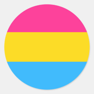 パンセクシャルプライド国旗 ラウンドシール