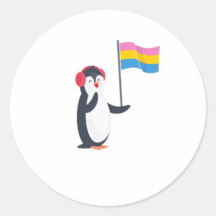 パンセクシャルペンギンプライド月LGBT ラウンドシール