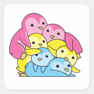 パンセクシャル国旗のプライドLgbtqかわいいペンギン スクエアシール
