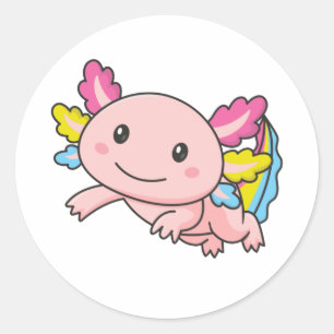 パンセクシャル国旗6月プライドLgbtq AxolotlクラシックRo ラウンドシール