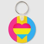 パンセクシャル国旗、ハート&プライドコミュニティ/性別 キーホルダー (正面)