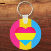 パンセクシャル国旗、ハート&プライドコミュニティ/性別 キーホルダー (正面)