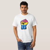 パンセクシャル抗議フィスト Tシャツ (正面フル)