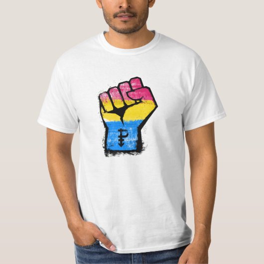 パンセクシャル抗議フィスト Tシャツ (正面)