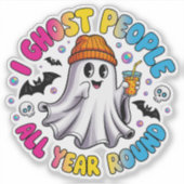 パンセクシャル面白いハロウィン - 私は人を幽霊化する シール (正面)