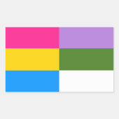 パンセクシャル/ジェンダークエア国旗のシール 長方形シール (正面)
