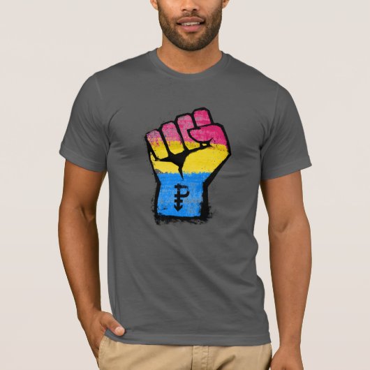 パンセクシャル・プライドの拳 Tシャツ (正面)