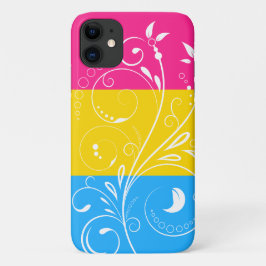 パンセクシャル・プライド・フラッグ 復古花柄の花開き iPhone 11 ケース