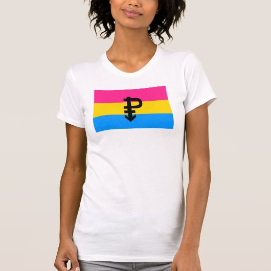 パンセクシャル・プライド・フラッグ Tシャツ (正面)