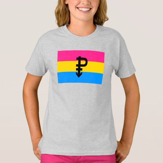 パンセクシャル・プライド・フラッグ Tシャツ (正面)