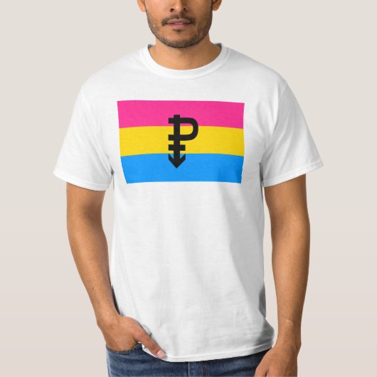 パンセクシャル・プライド・フラッグ Tシャツ (正面)