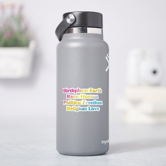 パンセクシャル・プライド - 出生地: 地球。 人種: 人間 シール (HydroFlask)
