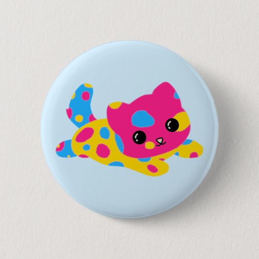 パンセクシャル プライド 猫 バッジ (正面)