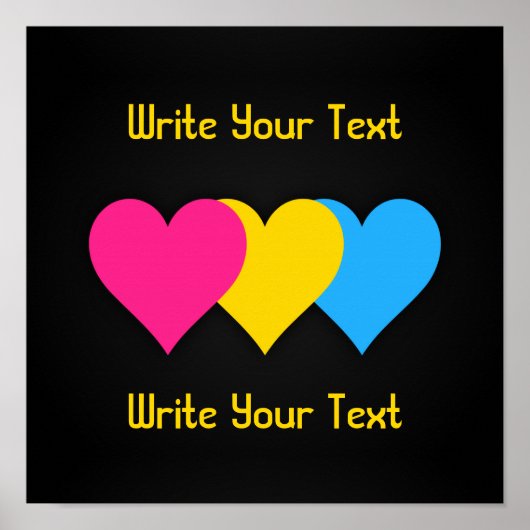 パンセクシュアリティプライドハートポスター ポスター (正面)