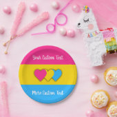 パンセクシュアリティプライドフラグと文字紙プレート ペーパープレート (パーティー)