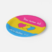 パンセクシュアリティプライドフラグと文字紙プレート ペーパープレート (アングル)