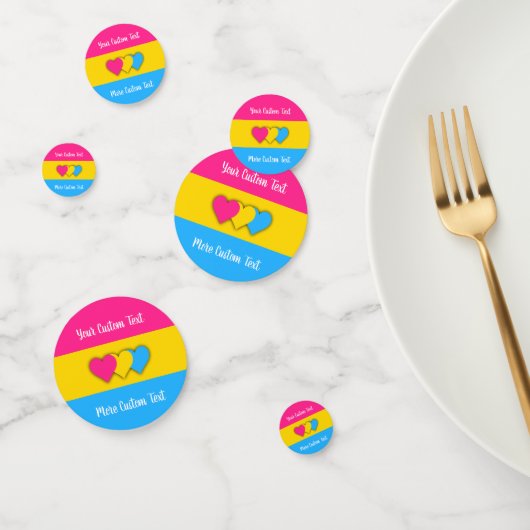 パンセクシュアリティプライドフラグと文字紙吹雪 コンフェッティ (グループ)