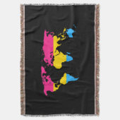 パンセクシュアリティプライドワールドマップスロー毛布 スローブランケット (正面縦)