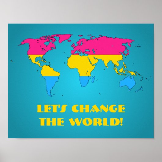 パンセクシュアリティプライドワールドマップポスター ポスター (正面)