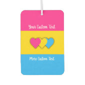 パンセクシュアリティプライド国旗と文字 カーエアーフレッシュナー (正面)