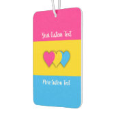 パンセクシュアリティプライド国旗と文字 カーエアーフレッシュナー (左)