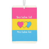 パンセクシュアリティプライド国旗と文字 カーエアーフレッシュナー (裏面)