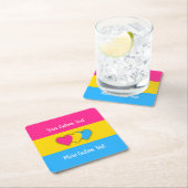 パンセクシュアリティプライド国旗と文字 スクエアペーパーコースター (インサイチュ)