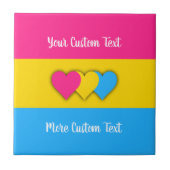 パンセクシュアリティプライド国旗と文字 タイル (正面)