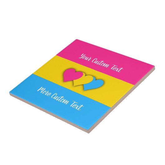 パンセクシュアリティプライド国旗と文字 タイル (側面)