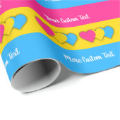 パンセクシュアリティプライド国旗と文字 ラッピングペーパー (ロールコーナー)