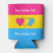 パンセクシュアリティプライド国旗と文字 缶クーラー (正面)