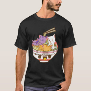 パンセクシュアルなアニメ日本のラーメンT猫ラーメン Tシャツ