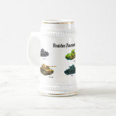 パンゼルワフドイツ戦車スタイン ビールジョッキ (正面左)