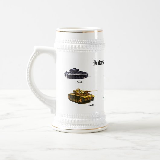 パンゼルワフドイツ戦車スタイン ビールジョッキ (左)