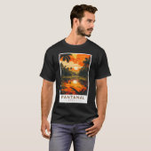 パンタナルブラジルサンセットトラベルアートヴィンテージ Tシャツ (正面フル)