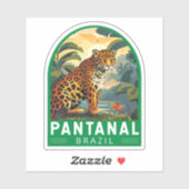 パンタナルブラジルジャガートラベルアートヴィンテージ シール (シート)