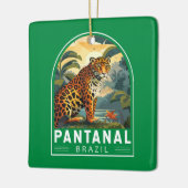 パンタナルブラジルジャガートラベルアートヴィンテージ セラミックオーナメント (左)
