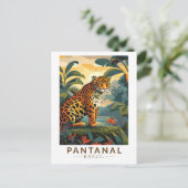 パンタナルブラジルジャガートラベルアートヴィンテージ ポストカード (スタンド正面)