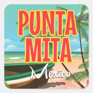 パンタミタメキシコビーチ旅行ポスター。 スクエアシール