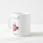 パンダおもしろいサッカー選手コーチパーソナライズされたキッズ コーヒーマグカップ (正面左)