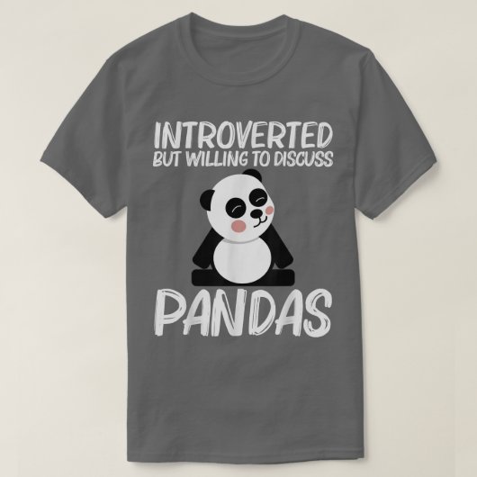 パンダおもしろいデザイン女子男性へ白黒ベア Tシャツ (デザイン正面)