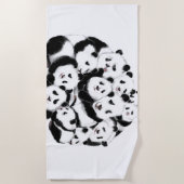 パンダおもしろいビーチタオル ビーチタオル (正面)