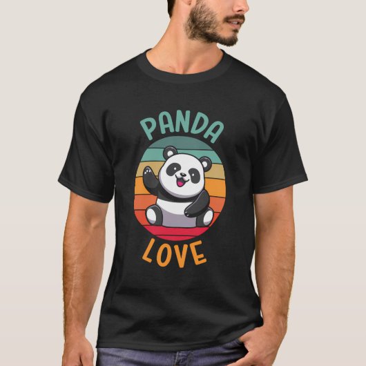 パンダおもしろいベアパンダラブボーイズ Tシャツ (正面)