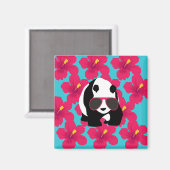 パンダおもしろいベアビーチバムサングラスクールトロピックス マグネット (正面/裏面)