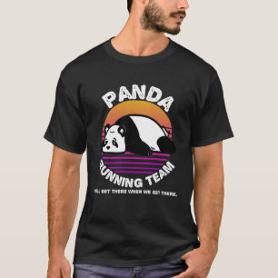 パンダおもしろいランニングーのチームシャツキッズメンズウィメンギフト Tシャツ