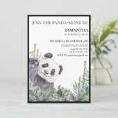 パンダかわいこちゃん誕生日パーティーバンブーグリーン 招待状 (スタンド正面)