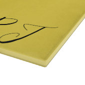 パンダかわいらしオンイエローバックグラウンドモノグラムイニシャル カッティングボード (角)